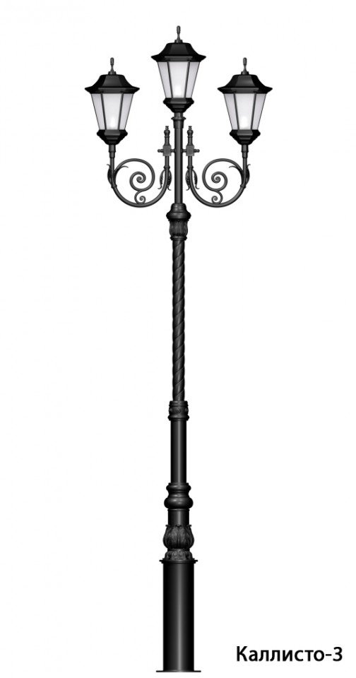Опора освещения чугунная Каллисто (высота 4 метра) - вид 3